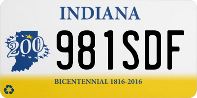 IN license plate 981SDF