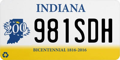 IN license plate 981SDH