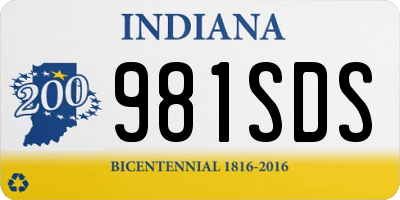 IN license plate 981SDS