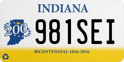 IN license plate 981SEI