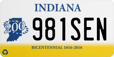 IN license plate 981SEN