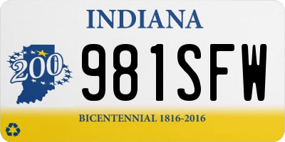 IN license plate 981SFW