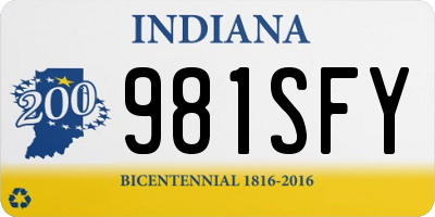 IN license plate 981SFY