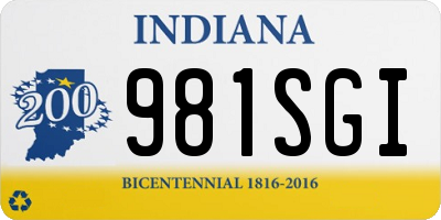 IN license plate 981SGI