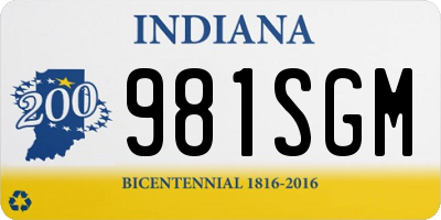 IN license plate 981SGM