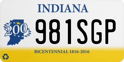 IN license plate 981SGP