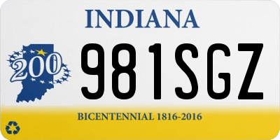 IN license plate 981SGZ