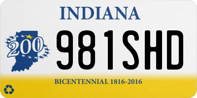 IN license plate 981SHD