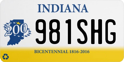 IN license plate 981SHG