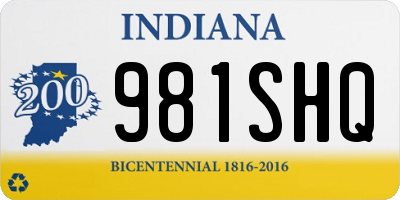 IN license plate 981SHQ