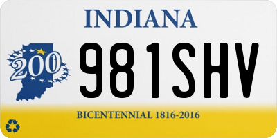 IN license plate 981SHV