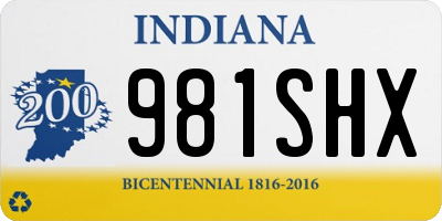 IN license plate 981SHX