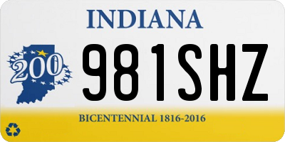 IN license plate 981SHZ