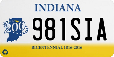 IN license plate 981SIA