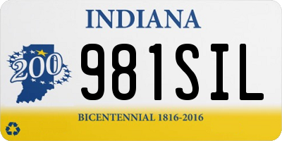 IN license plate 981SIL