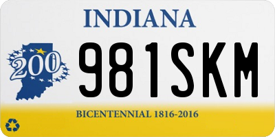 IN license plate 981SKM