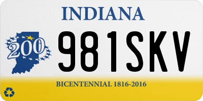 IN license plate 981SKV