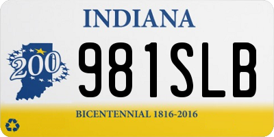 IN license plate 981SLB