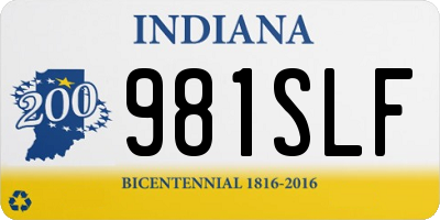 IN license plate 981SLF