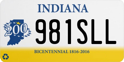 IN license plate 981SLL