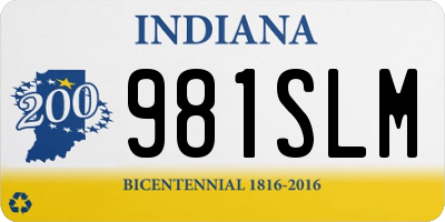 IN license plate 981SLM