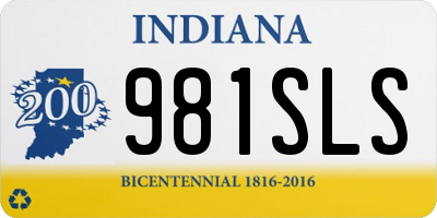 IN license plate 981SLS