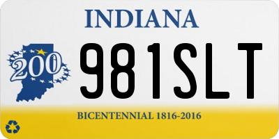 IN license plate 981SLT