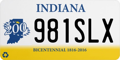 IN license plate 981SLX