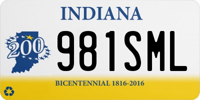 IN license plate 981SML