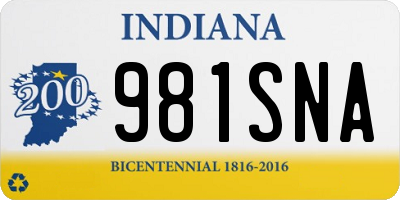 IN license plate 981SNA