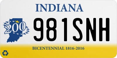 IN license plate 981SNH