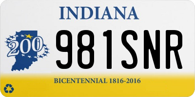 IN license plate 981SNR