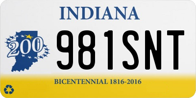 IN license plate 981SNT