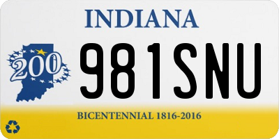 IN license plate 981SNU