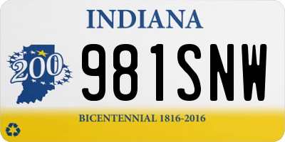 IN license plate 981SNW