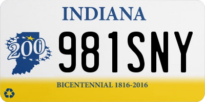 IN license plate 981SNY
