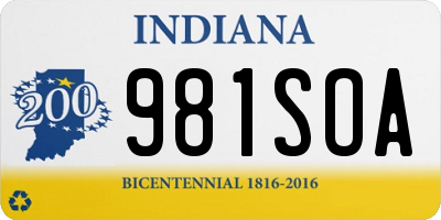 IN license plate 981SOA