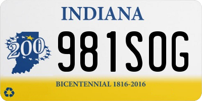 IN license plate 981SOG