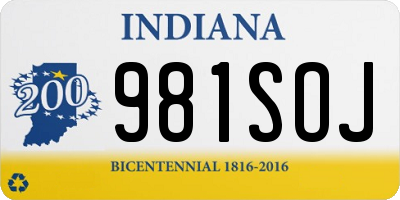 IN license plate 981SOJ