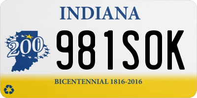 IN license plate 981SOK