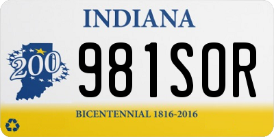 IN license plate 981SOR