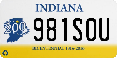 IN license plate 981SOU