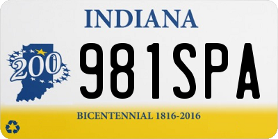 IN license plate 981SPA