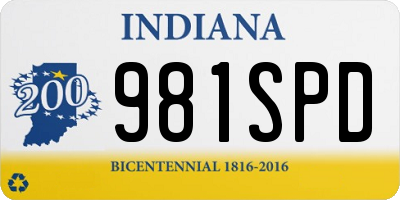 IN license plate 981SPD