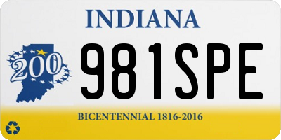IN license plate 981SPE