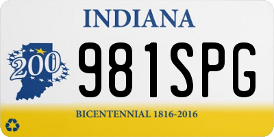 IN license plate 981SPG