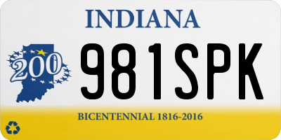 IN license plate 981SPK