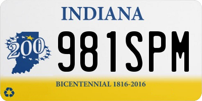 IN license plate 981SPM