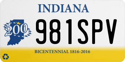 IN license plate 981SPV