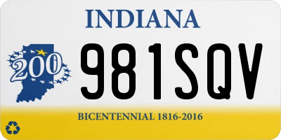 IN license plate 981SQV